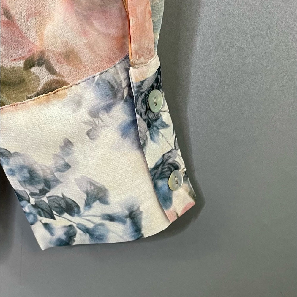 Zara Women's Floral Print Shirt with Tie NWT - Picture 8 of 16